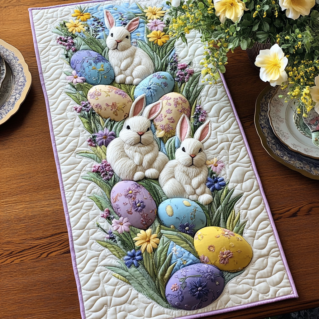 Easter Bunny XR1201023CL Quilted Table Runner