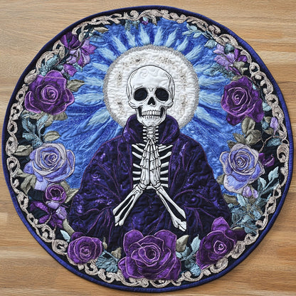 Floral Skeleton WN2908026CL Quilted Round Mat