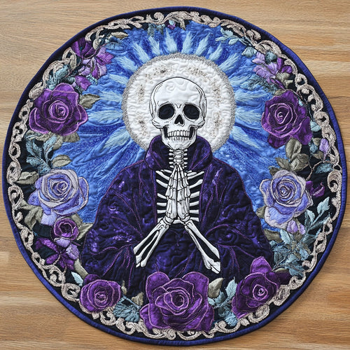 Floral Skeleton WN2908026CL Quilted Round Mat