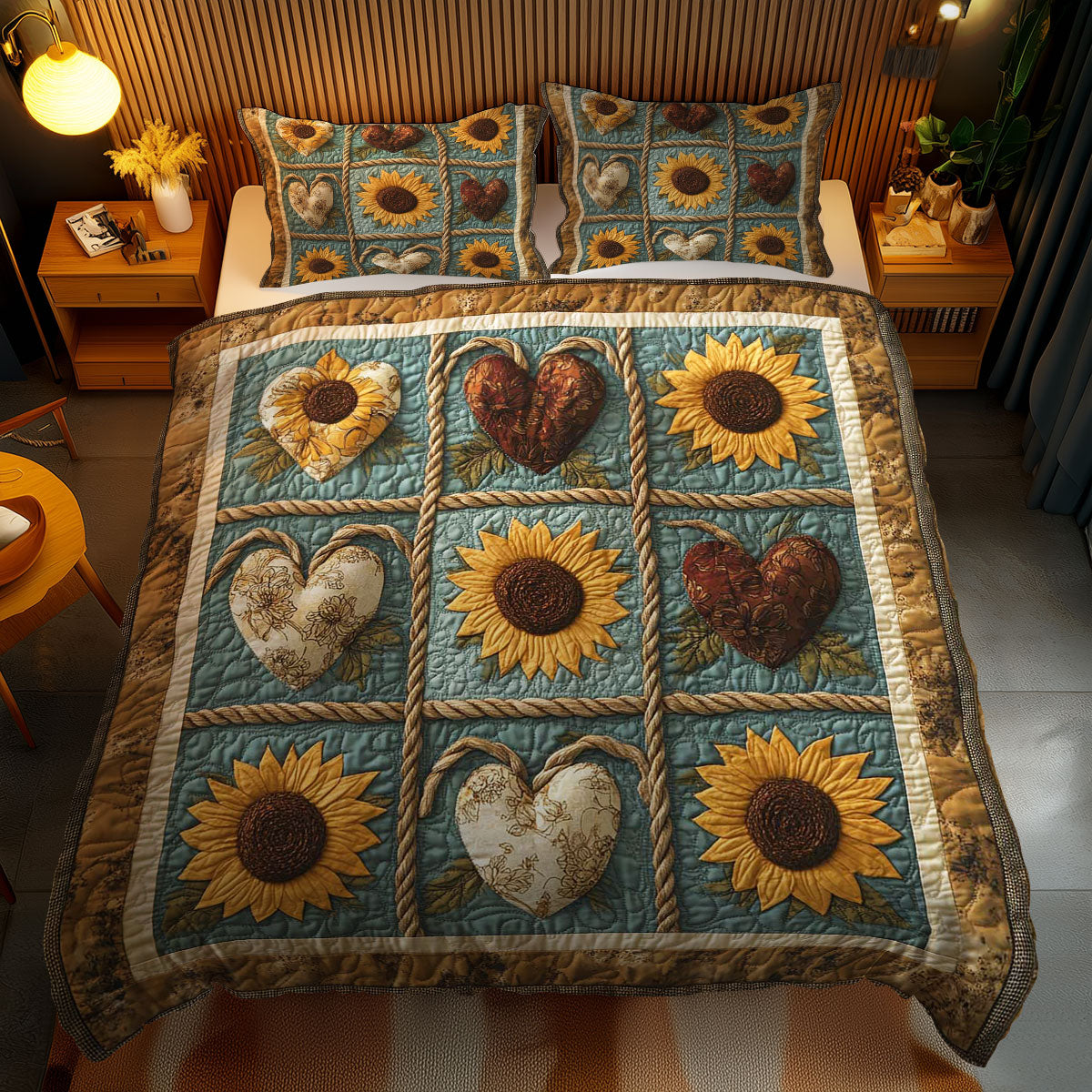 Sunflower Love Heart WN0302084CL Duvet Cover Set