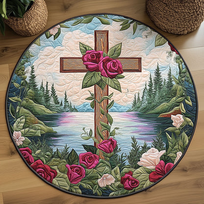 Faith In Bloom WJ2805025CL Quilted Round Mat