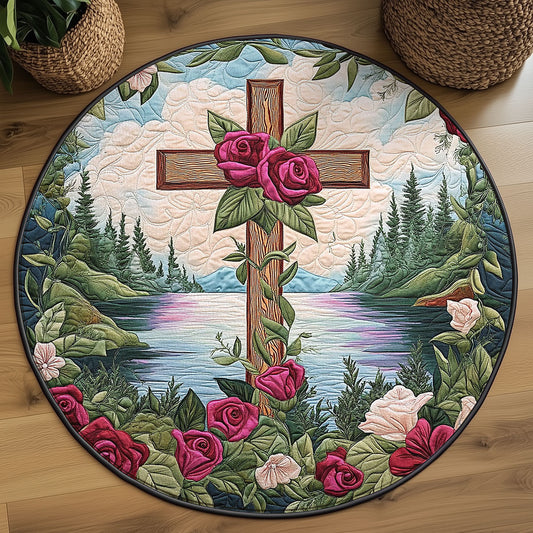 Faith In Bloom WJ2805025CL Quilted Round Mat