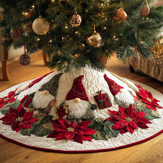 Cheerful Gnome CW1510029CL Quilted Christmas Tree Skirt