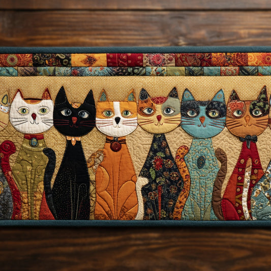 Dreamy Cats XR1211020CL Quilted Table Runner