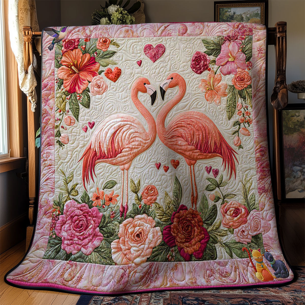 Flamingo Valentine Delight WN1112027CL Quilt