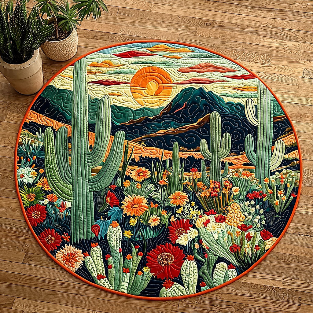 Blooming Desert QA2511007CL Quilted Round Mat