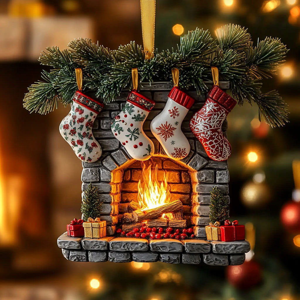 Cozy Fireplace WN2411018CL Christmas Ornament