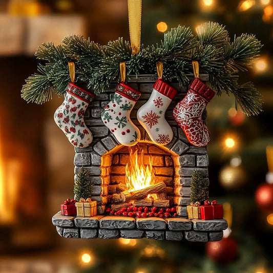 Cozy Fireplace WN2411018CL Christmas Ornament