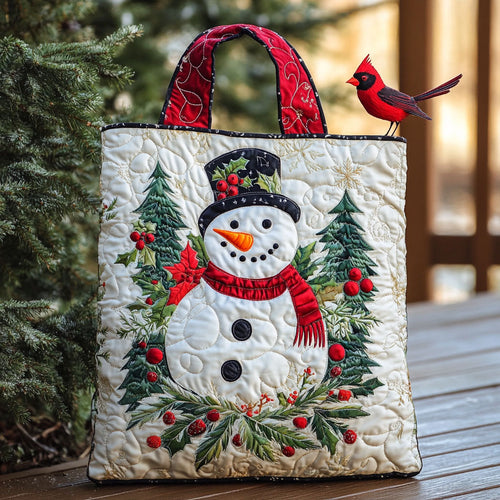 Cardinal Snowman WN2709007CL Quilted Tote Bag