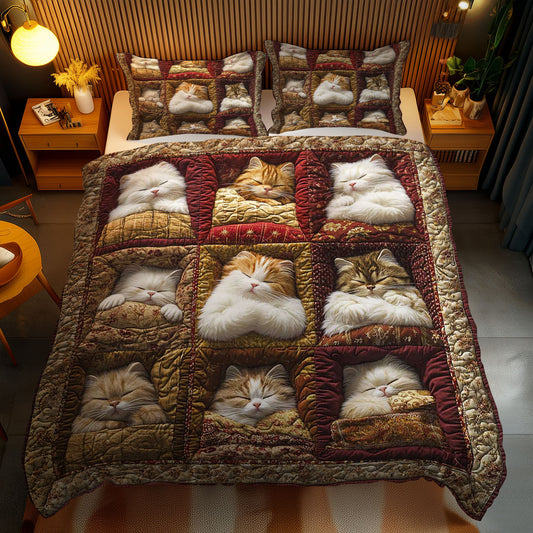 Purrfectly Sleeping Cats WN1103140CL Duvet Cover Set