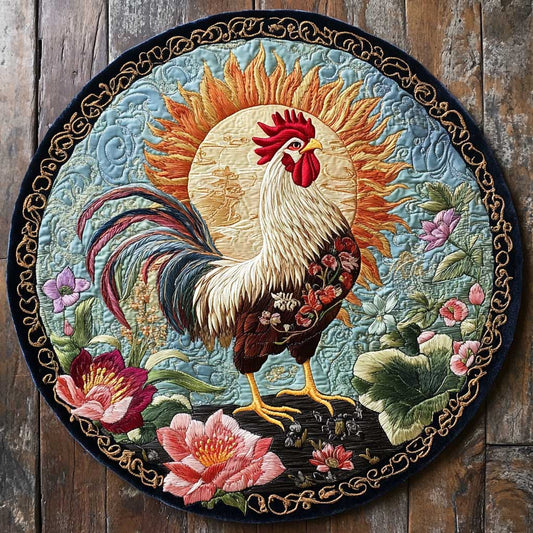 Lotus Rooster WN1405029CL Quilted Round Mat