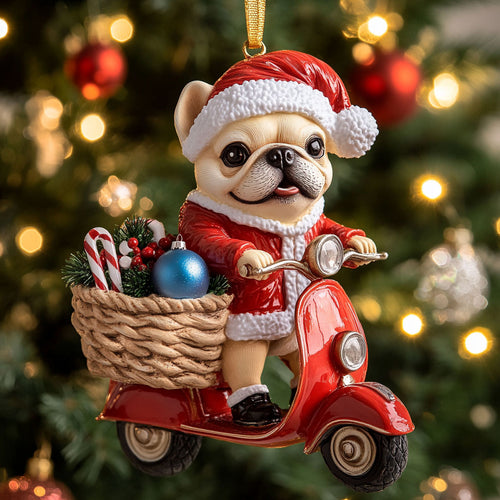 Bulldog Present Ride CW1511054CL Christmas Ornament