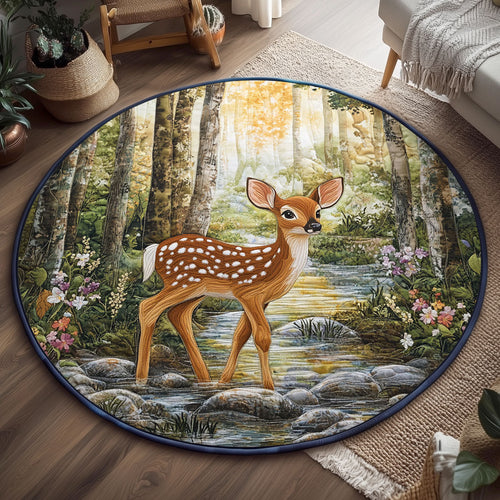 Lone Fawn WJ0307039CL Quilted Round Mat