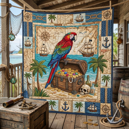 Pirate Parrot Treasure WN1605012CL Quilt