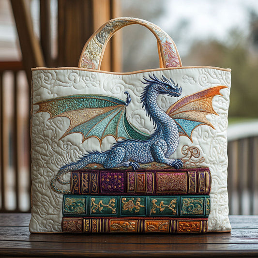 Ancient Dragon Book CW0110001CL Quilted Tote Bag