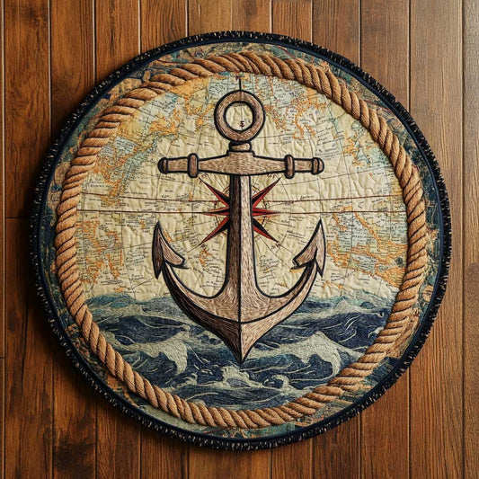 Mystic Anchor WN0705040CL Quilted Round Mat