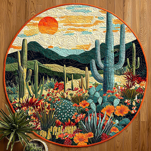 Blooming Desert QA2511006CL Quilted Round Mat