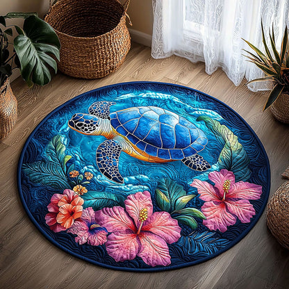 Tropical Turtle QA2911020CL Quilted Round Mat
