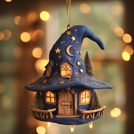 Witch Hat House Ember WN0312027CL Christmas Ornament