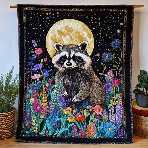 Flower Night Raccoon CW1501078CL Quilt