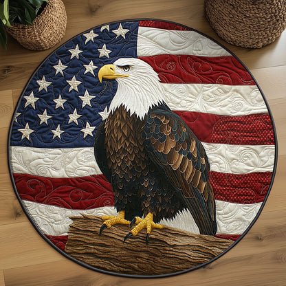 Patriotic Eagle WJ1306044CL Quilted Round Mat