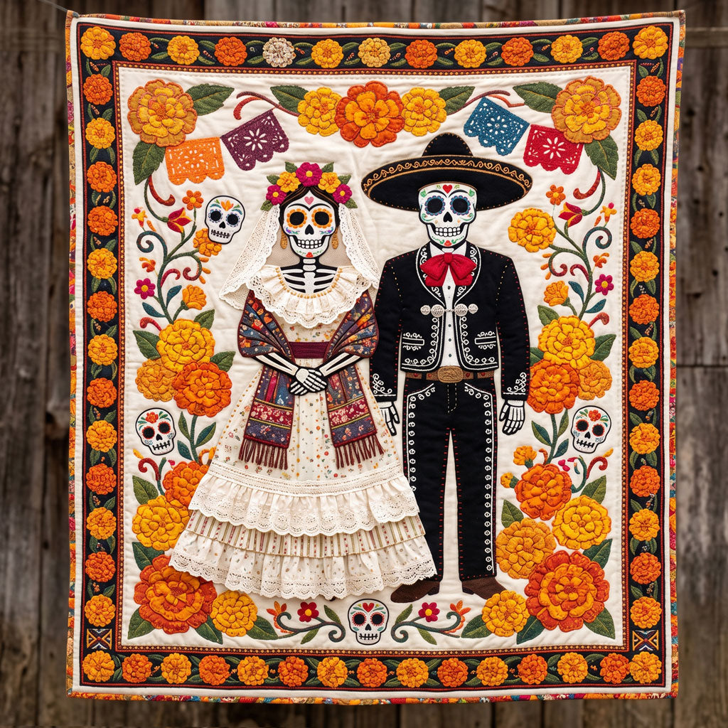 Sugar Skull Wedding Fiesta WN2804022CL Quilt