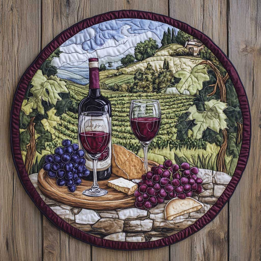 Wine Country Escape WN0904043CL Quilted Round Mat