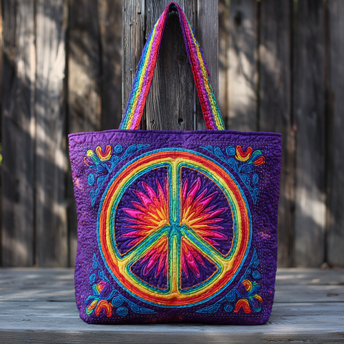 Peace XR0212014CL Quilted Tote Bag