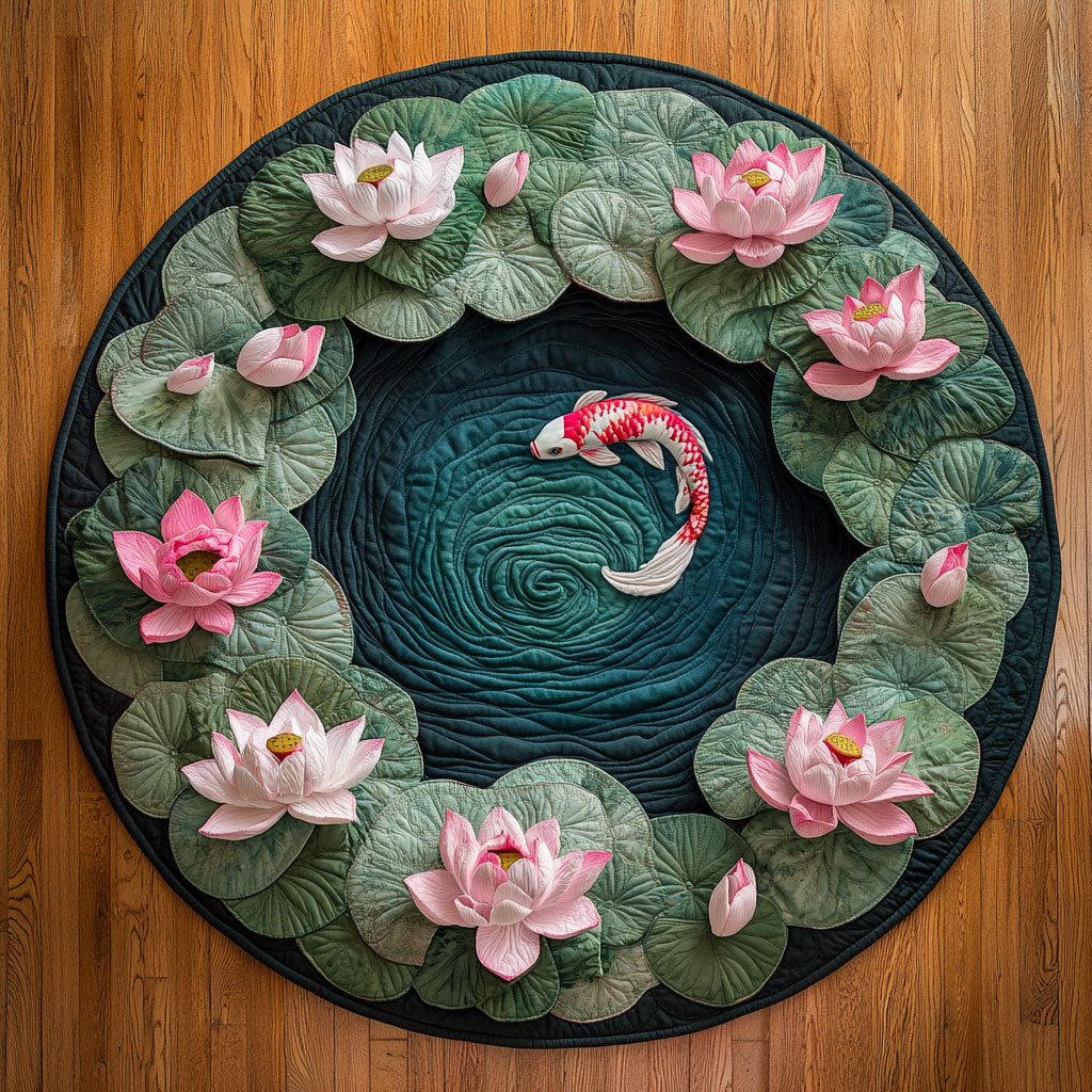 Aqua Lotus CP0412132CL Quilted Round Mat
