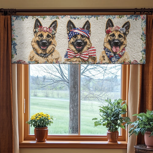 Loyal German Shepherd WN1006068CL Quilted Valance