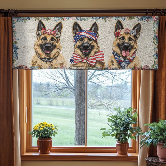 Loyal German Shepherd WN1006068CL Quilted Valance