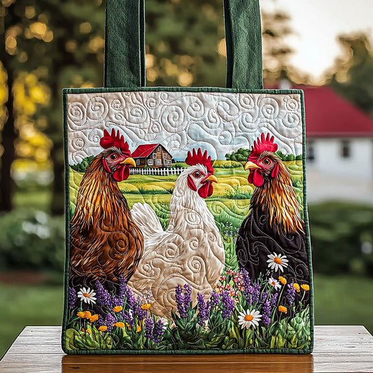Chicken On The Field QA2911033CL Quilted Tote Bag