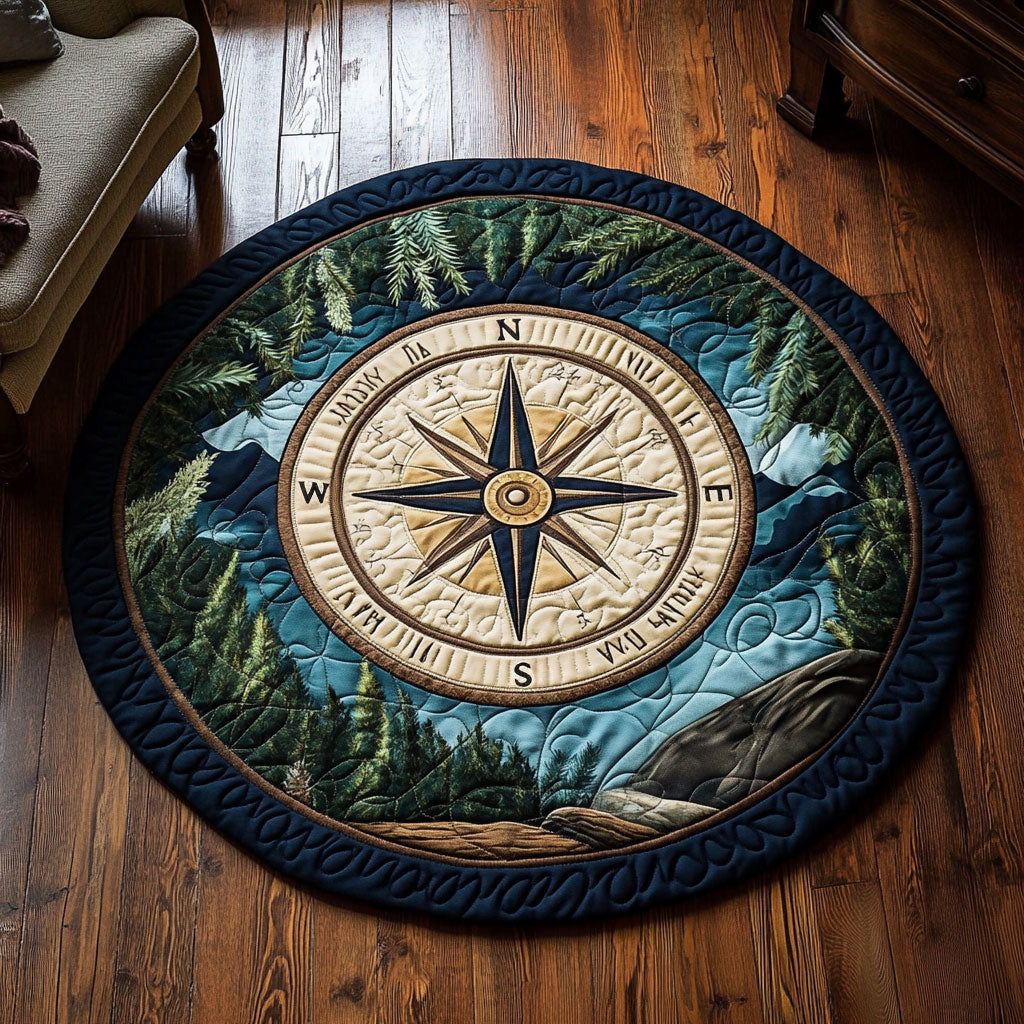 Pathfinder Compass KL2412040CL Quilted Round Mat