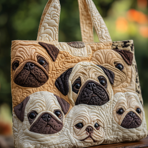Pug Lovers XR0601003CL Quilted Tote Bag