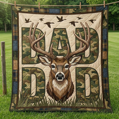 Rustic Deer Hunter Dad WN1004009CL Quilt