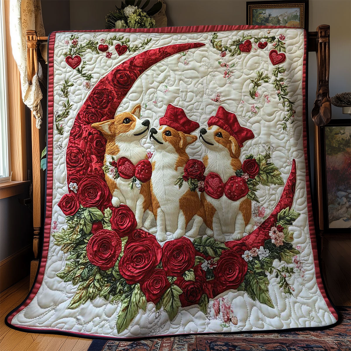 Rose Moon Corgi WN0201007CL Quilt