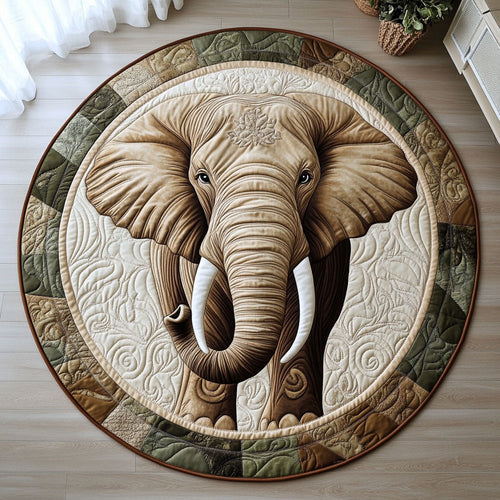 Elephant Charm CW1201056CL Quilted Round Mat