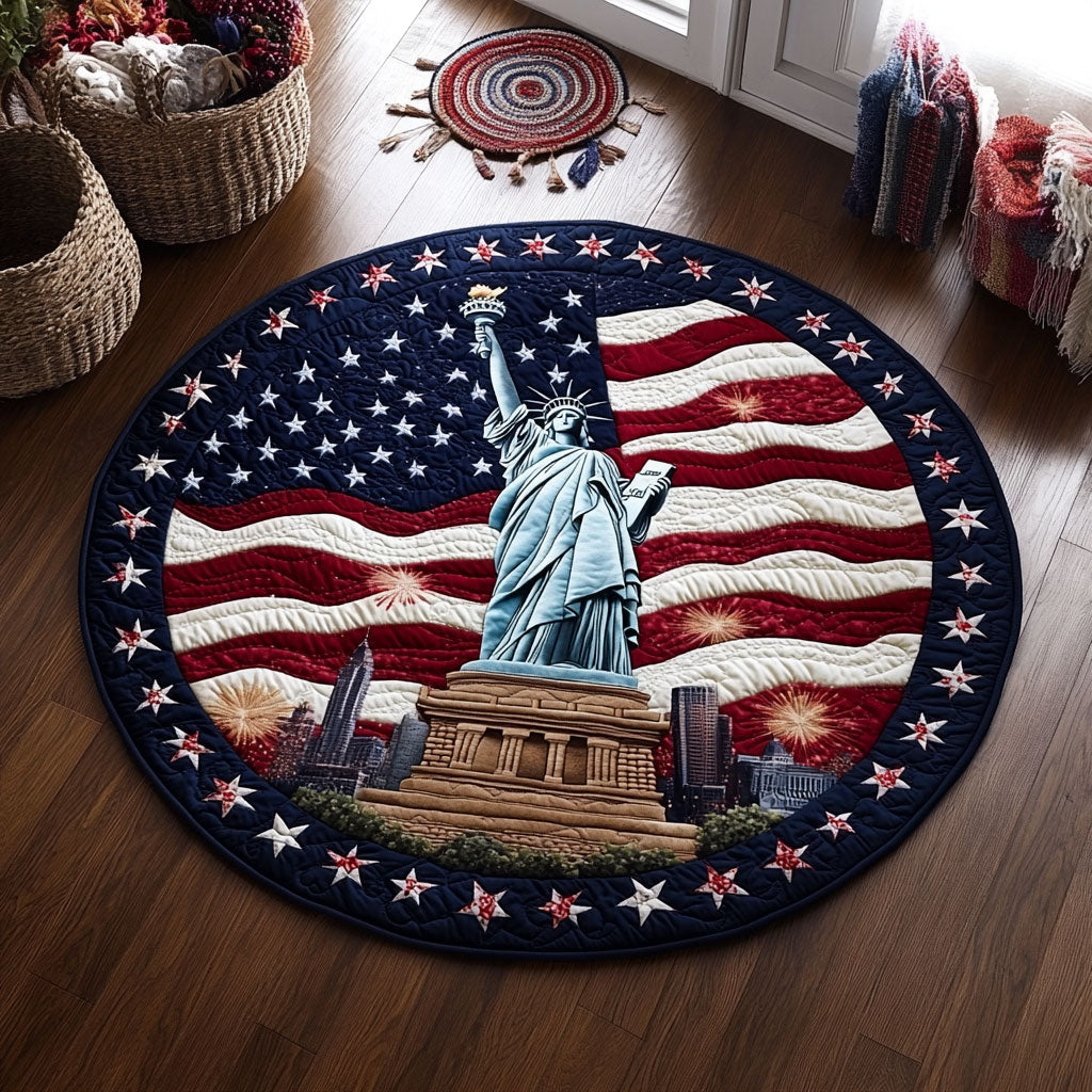 Stars Of Liberty WJ1106046CL Quilted Round Mat