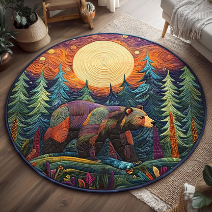 Midnight Bear WJ3006039CL Quilted Round Mat