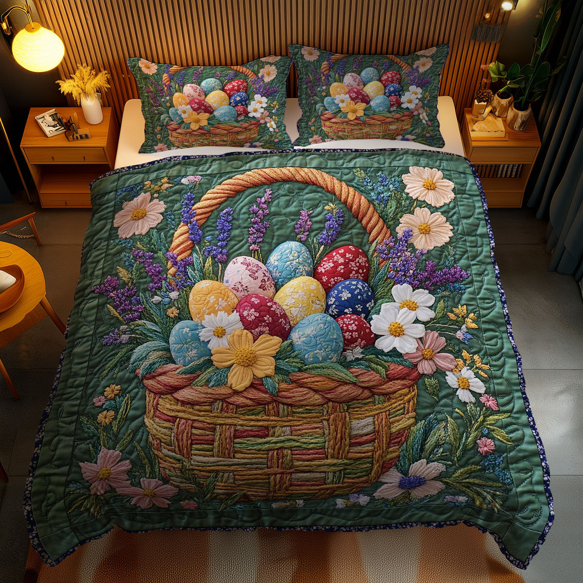 Eggs In Bloom Easter WN1701116CL Duvet Cover Set