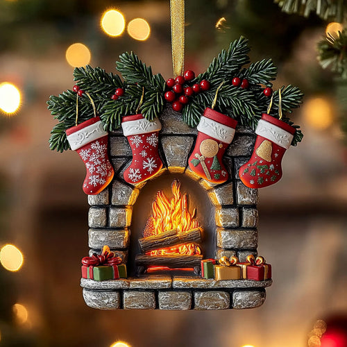 Christmas Fireplace WN2411014CL Christmas Ornament