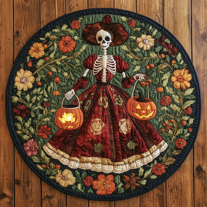 Royal Skeleton Lady WN1908073CL Quilted Round Mat
