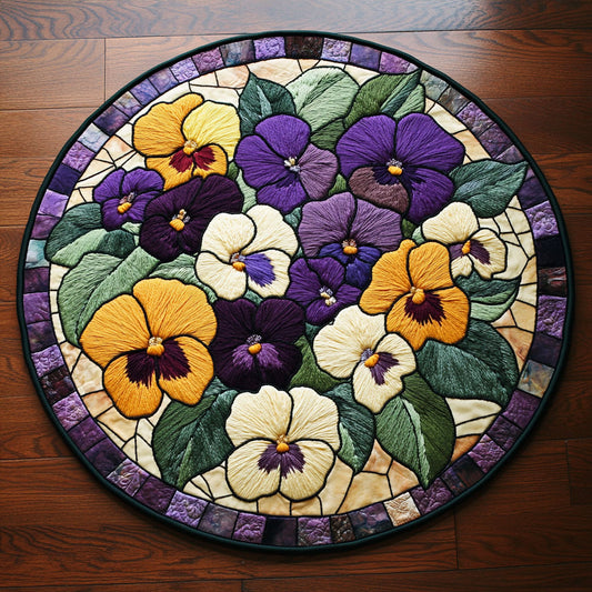 Pansy Regal WN0206030CL Quilted Round Mat