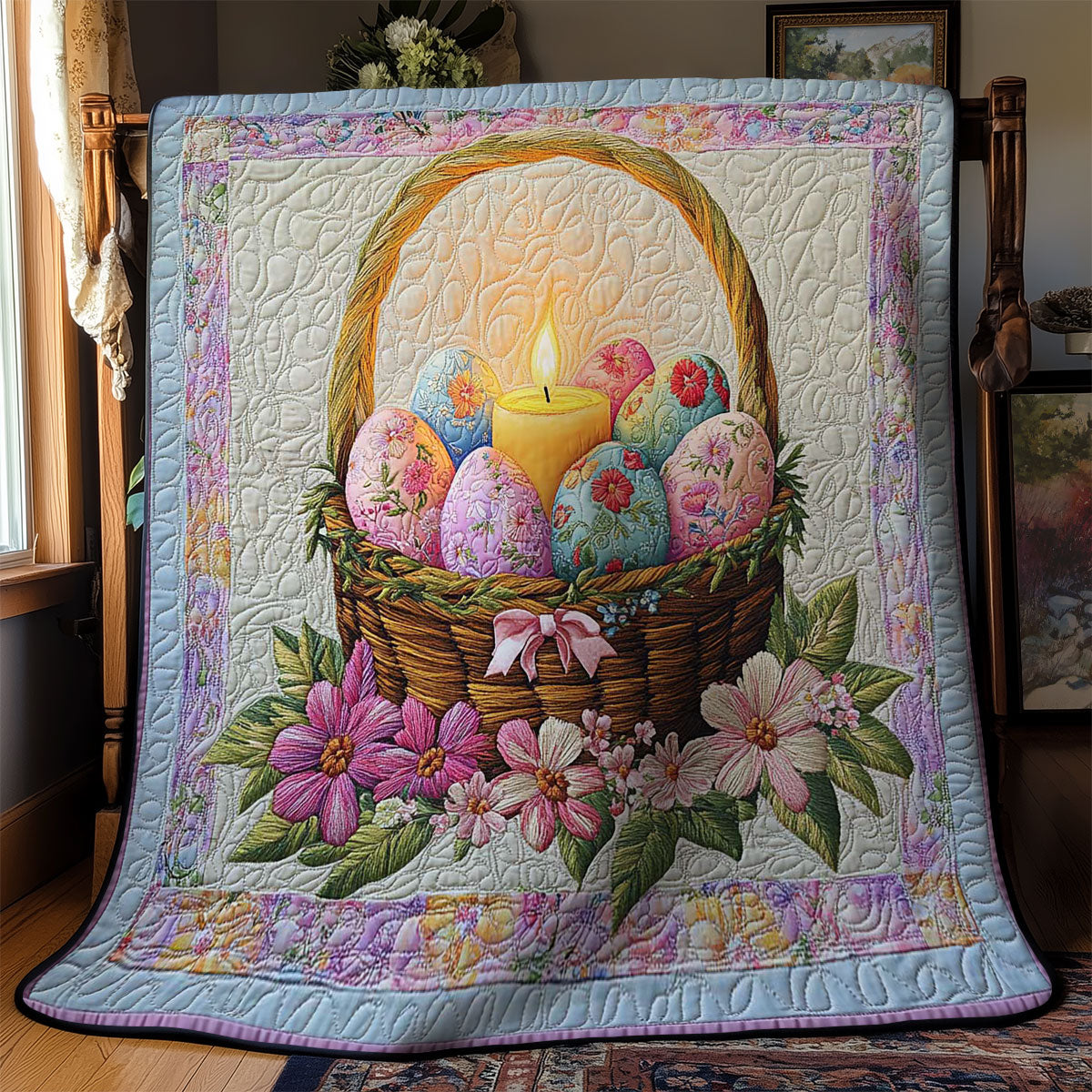 Golden Easter Egg WN0403067CL Quilt