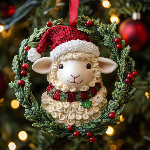 Sheep Wreath CW0112061CL Christmas Ornament