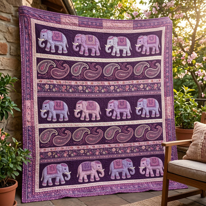 Purple Elephant Mandala XR1704028CL Quilt