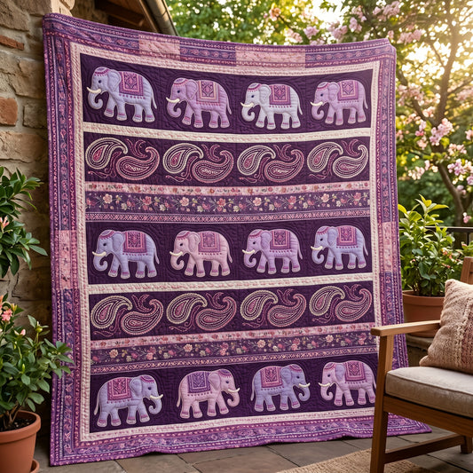 Purple Elephant Mandala XR1704028CL Quilt