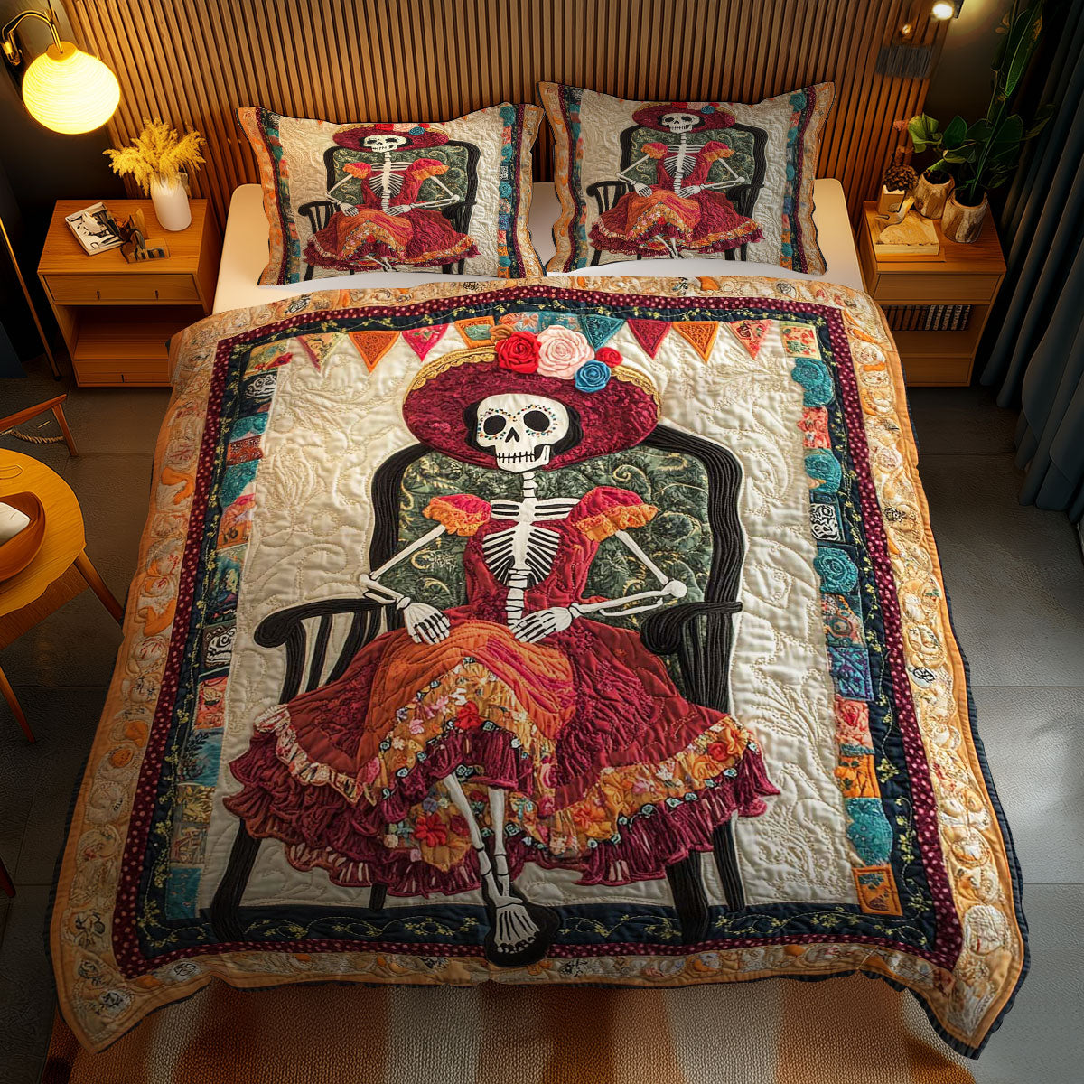 Gilded Skeleton Diva WN0703085CL Duvet Cover Set