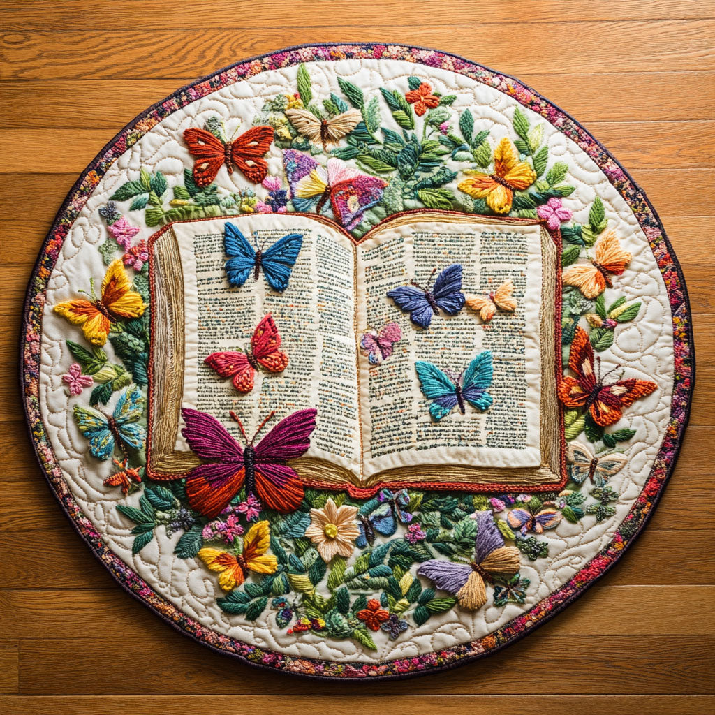 Wandering Book WN0307051CL Quilted Round Mat