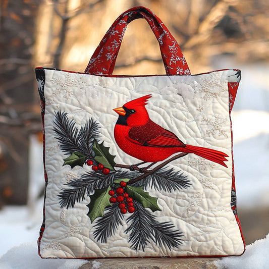 Holiday Cardinal WN2509033CL Quilted Tote Bag
